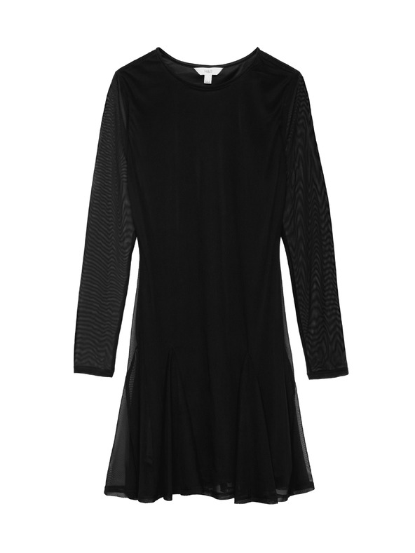 Marks & Spencer Кръгла mini рокля с кръгла деколте и мрежа Marks & Spencer черно