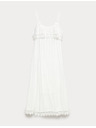 Marks & Spencer Еластична жакардова midi рокля от чист памук Marks & Spencer бяло