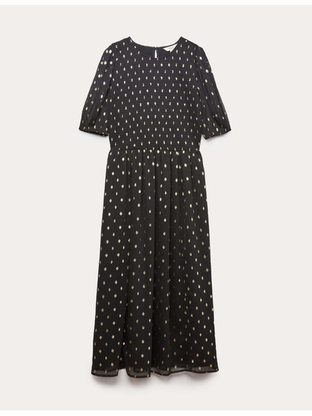 Marks & Spencer Midi рокля с металик точков печат Marks & Spencer черно