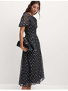 Marks & Spencer Midi рокля с металик точков печат Marks & Spencer черно