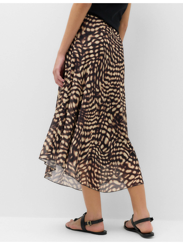 Marks & Spencer Асиметрична midi пола с животински мотив Marks & Spencer черно
