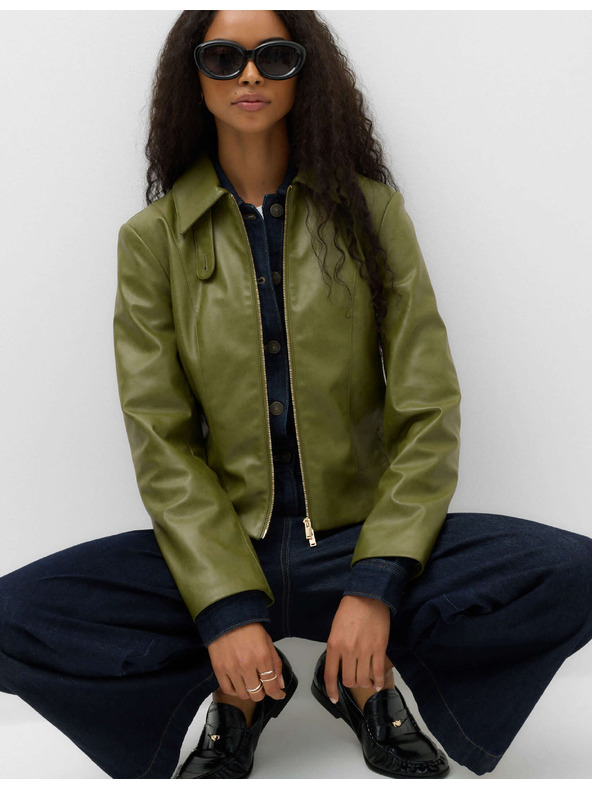 Marks & Spencer Harrington тип яке от изкуствена кожа Marks & Spencer зелено