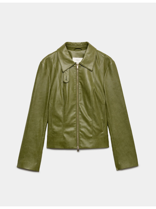 Marks & Spencer Harrington тип яке от изкуствена кожа Marks & Spencer зелено