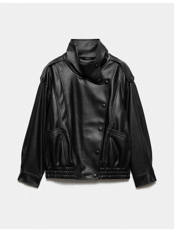 Marks & Spencer Bomber якета от имитация на кожа със стояче яка Marks & Spencer черна