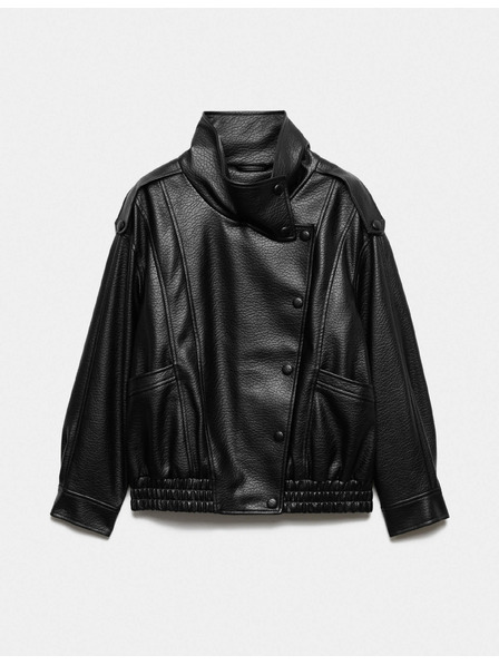 Marks & Spencer Bomber якета от имитация на кожа със стояче яка Marks & Spencer черна