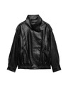 Marks & Spencer Bomber якета от имитация на кожа със стояче яка Marks & Spencer черна