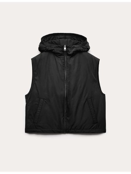 Marks & Spencer Скъсена суитшърт с дамаска и качулка Marks & Spencer черна