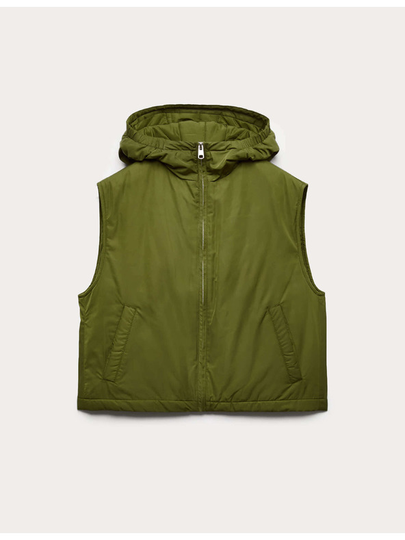 Marks & Spencer Скъсена суитшърт с дамаска и качулка Marks & Spencer зелена