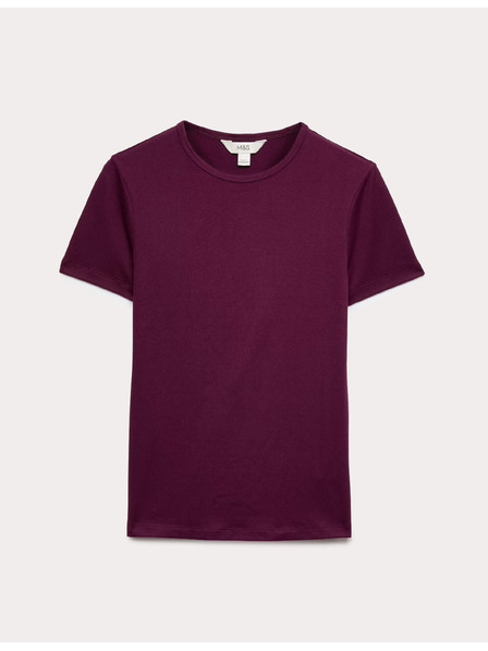 Marks & Spencer Прилепнала тениска с деколте до шията Marks & Spencer виолетова