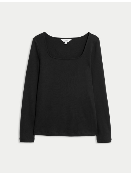 Marks & Spencer Топ от чист памук с квадратно деколте Marks & Spencer черна