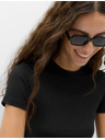 Marks & Spencer Прилепнала тениска с деколте до шията Marks & Spencer черна