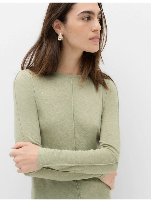 Marks & Spencer Изглажен топ с дълги ръкави, с вълна Marks & Spencer зелен