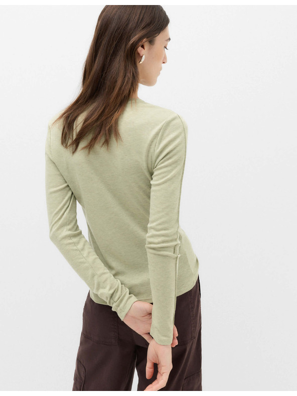 Marks & Spencer Изглажен топ с дълги ръкави, с вълна Marks & Spencer зелен