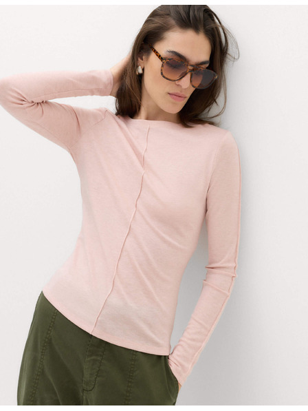 Marks & Spencer Изглажен топ с дълги ръкави, с вълна Marks & Spencer розов