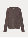Marks & Spencer Изглажен топ с дълги ръкави, с вълна Marks & Spencer кафяв