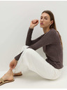 Marks & Spencer Изглажен топ с дълги ръкави, с вълна Marks & Spencer кафяв