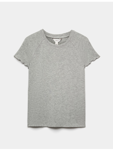 Marks & Spencer Тениска с къс ръкав и волан подплата Marks & Spencer сива