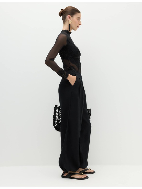 Marks & Spencer Балонни панталони от чист лен Marks & Spencer черна