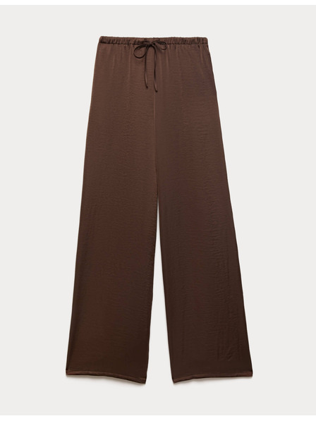 Marks & Spencer Широки панталони със сатенена подплата и шнур за регулиране Marks & Spencer кафява