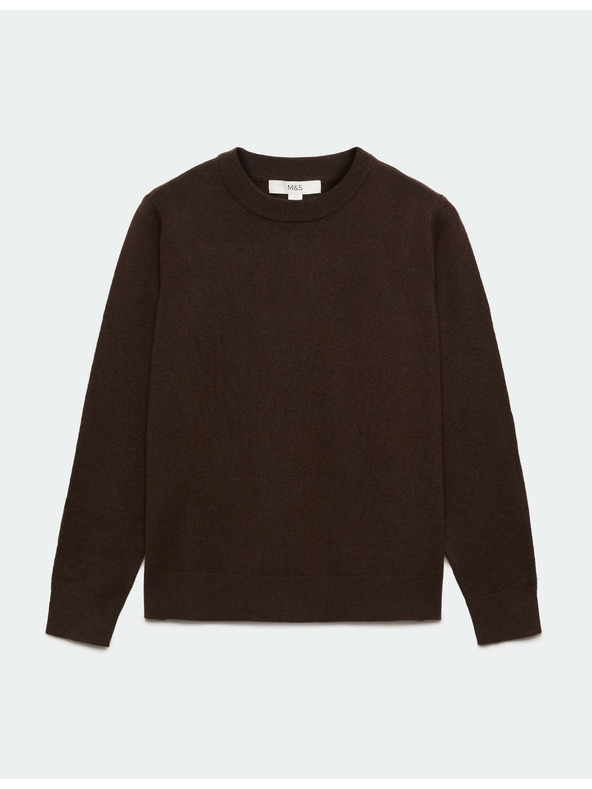 Marks & Spencer Суитшърт с яка от лека прежда Marks & Spencer кафяв