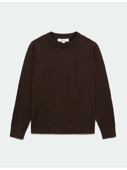 Marks & Spencer Суитшърт с яка от лека прежда Marks & Spencer кафяв