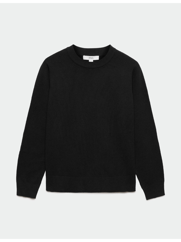 Marks & Spencer Пуловер с възлов деколте от въздушна прежда Marks & Spencer черно