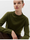 Marks & Spencer Пуловер с воланен врат от въздушна преда Marks & Spencer зелена