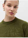 Marks & Spencer Пуловер с воланен врат от въздушна преда Marks & Spencer зелена