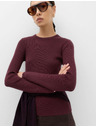 Marks & Spencer Прилепнат мощен пулувър с кръгло деколте Marks & Spencer червена