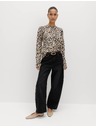 Marks & Spencer Извънредно мек пулувър с кръгло деколте със животински принт Marks & Spencer черна