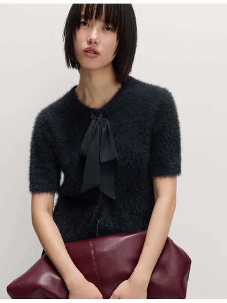 Marks & Spencer Структуриран кардиган до врата с вързаща закопчалка Marks & Spencer военноморско синьо