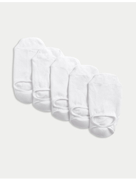 Marks & Spencer Къси чорапи Trainer Liners™ с технология Cool & Fresh™, 5 чифта в опаковка Marks & Spencer бяло
