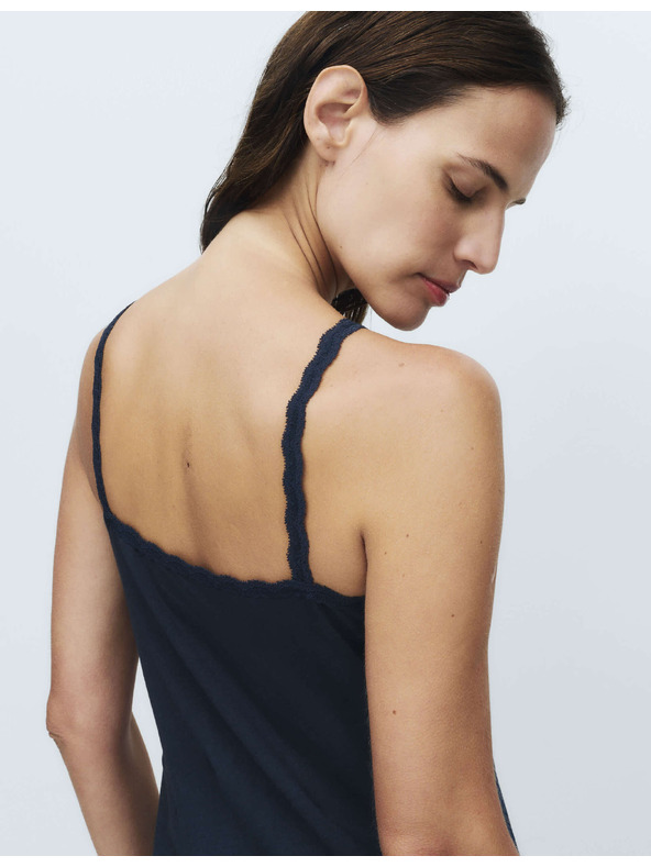 Marks & Spencer Тилко с дантелена finishing и висок дял памук, 3 бр. Marks & Spencer морско синьо