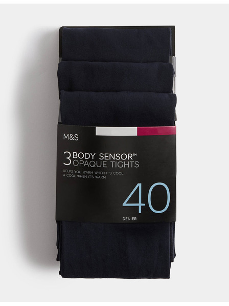 Marks & Spencer Чорапогащник Body Sensor™, 40 DEN, 3 бр. в опаковка Marks & Spencer тъмносин