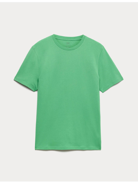 Marks & Spencer Тениска с яка от чист памук Marks & Spencer зелена
