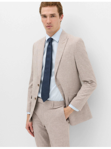 Marks & Spencer Еластичен костюмен сако от лнена смес, тесен крой Marks & Spencer кафяво