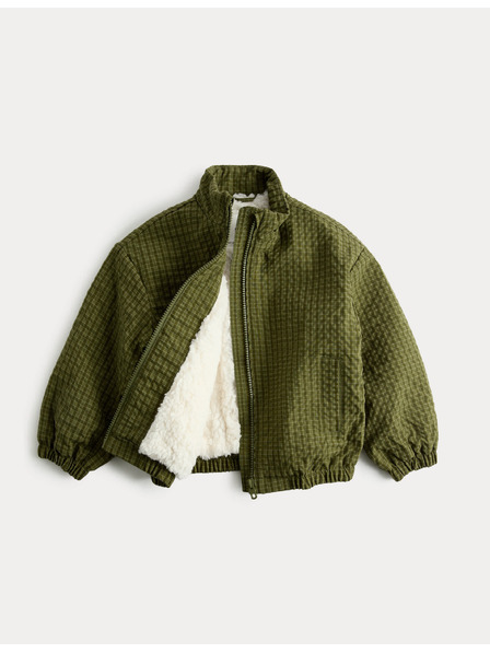 Marks & Spencer Карирана бомбер якета с подплата от изкуствена кожа (2–8 години) Marks & Spencer зелена