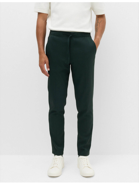 Marks & Spencer Еластични официални панталони класически крой Marks & Spencer зелен