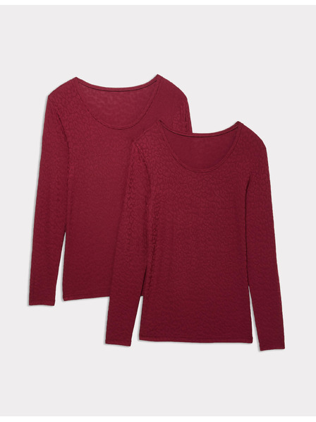 Marks & Spencer Жакардов топ с топъл слой с технология Heatgen™, 2 бр. Marks & Spencer червена