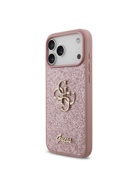 Guess Guess PU Fixed Glitter 4G Metal Logo Задна корица за iPhone 18 Pro Max Pink