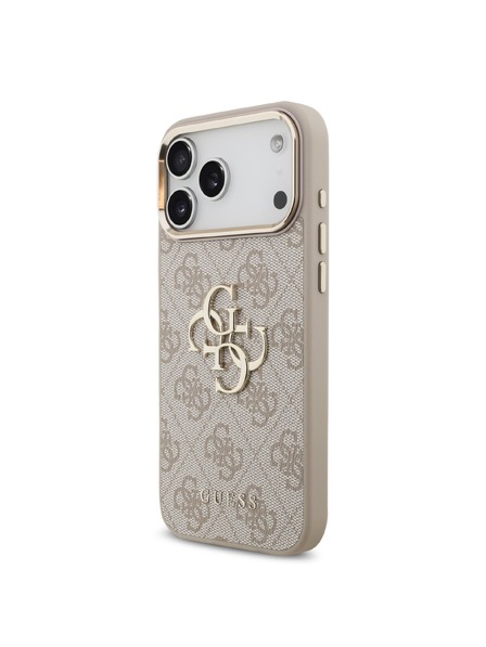 Guess Guess PU Leather 4G Metal Logo Gold Frame Задна корица за iPhone 18 Pro Max Pink