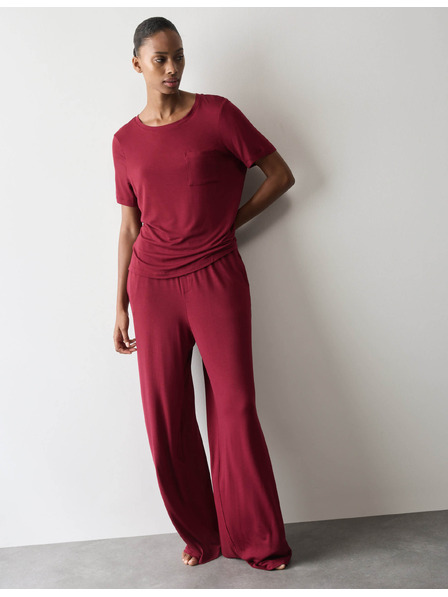 Marks & Spencer Пижамни панталони с висок модалък и широки крачоли Marks & Spencer червена