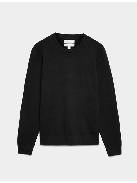 Marks & Spencer Пуловер с възлов деколте от въздушна прежда Marks & Spencer черно
