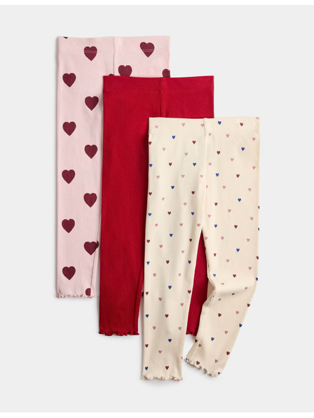 Marks & Spencer Лосини с висок процент памук и сърчица (2–10 години) 3 бр. в опаковка Marks & Spencer многоцветна