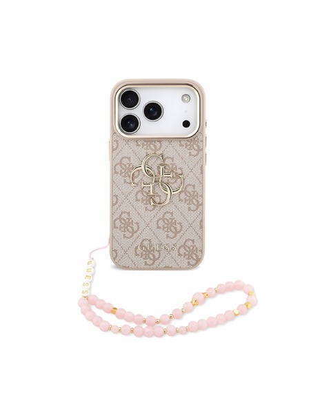 Guess Guess PU 4G Metal Logo Strap Заден калъф за iPhone 18 Pro Pink