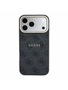Guess Guess PU Leather 4G Gold Frame Embossed MagSafe Заден калъф за iPhone 18 Pro Black