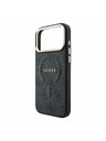 Guess Guess PU Leather 4G Gold Frame Embossed MagSafe Заден калъф за iPhone 18 Pro Black