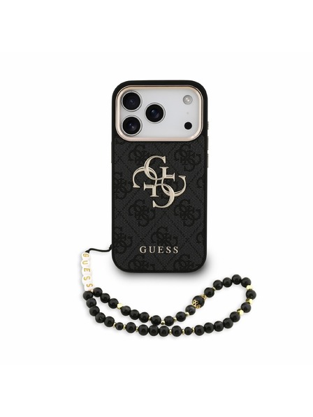 Guess Guess PU 4G Metal Logo Strap Заден калъф за iPhone 18 Pro Black