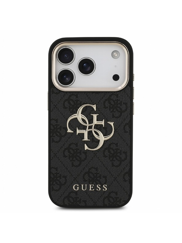 Guess Guess PU 4G Metal Logo Strap Заден калъф за iPhone 18 Pro Black