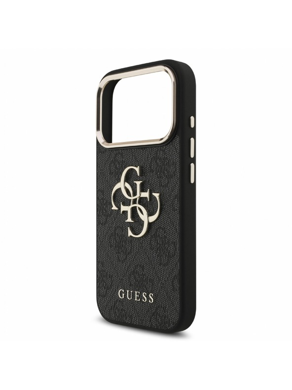 Guess Guess PU 4G Metal Logo Strap Заден калъф за iPhone 18 Pro Black